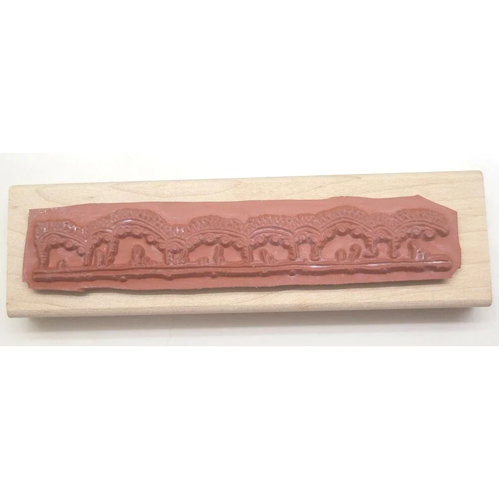 Lace Ribbon Border Rubber Stamp Wood Stampin Up Art Crafts USA 1997 5.5
